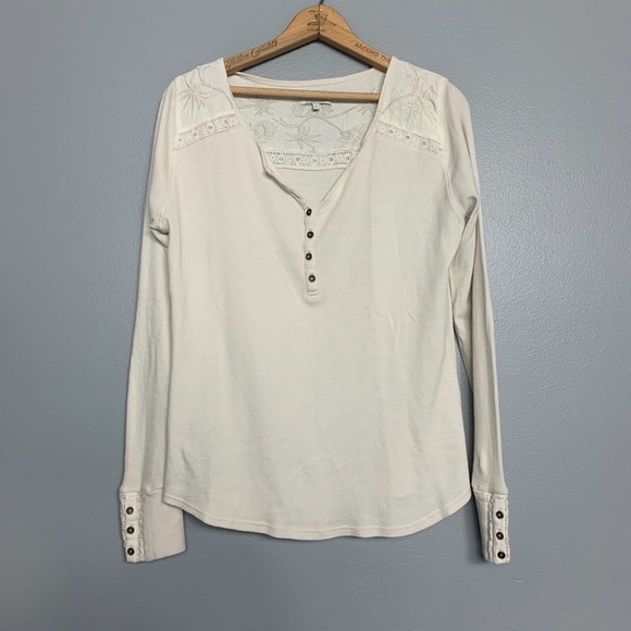 LUCKY BRAND | Embroidered Thermal Top Sz M - Picture 2 of 8